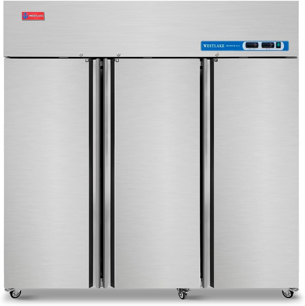 WESTLAKE Commercial Refrigerator Freezer Combo 72" 54 Cu.ft Stainless Steel | Copper Evaporator Dual-Zone Reach-In for Restaurant
