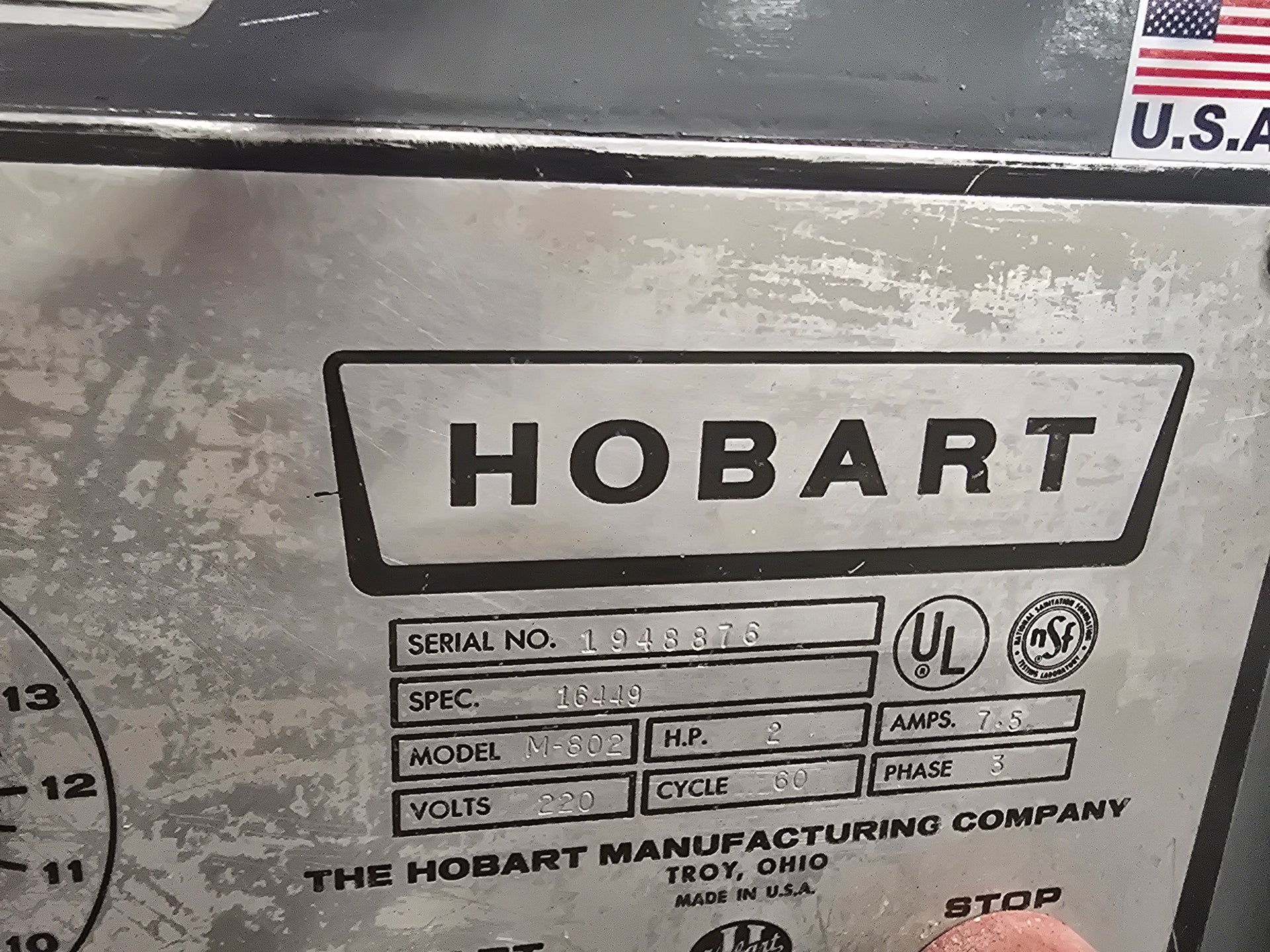 Hobart M802 80 Quart Commercial Dough Mixer, 3 Phase
