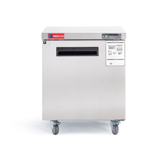 Commercial Undercounter Freezer, WESTLAKE 28" Single Door Stainless Steel Lowboy Worktop Freezer 6.3 Cu.ft
