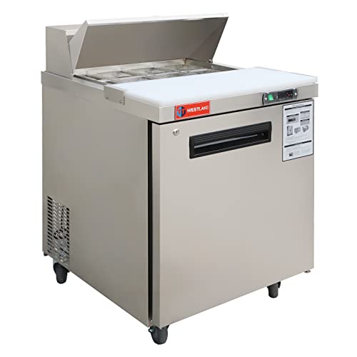 WESTLAKE Commercial Sandwich Salad Prep Table 27"-72" Stainless Steel | Standard & Mega Top ETL Certified for Restaurant
