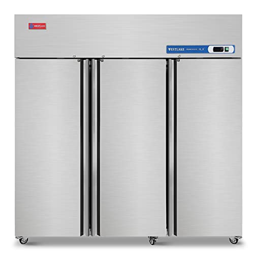 WESTLAKE Commercial Refrigerator 72" 3-Door 54 Cu.ft Stainless Steel | Cubigel NSF ETL Reach-In for Restaurant
