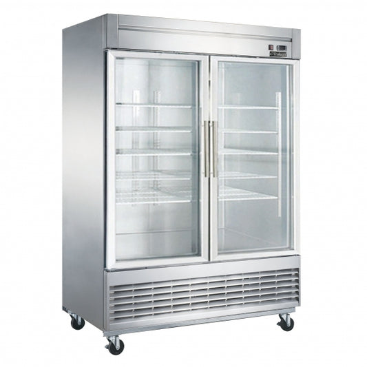 Dukers Appliance Co D55F-GS2 55" Two Section Reach-In Freezer w/ 2 Glass Doors, Bottom Mount, 41 cu. ft.