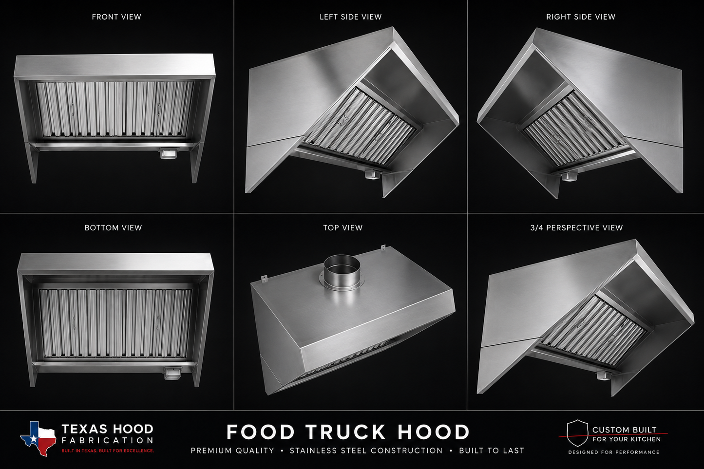 Texas Hood Fabrication food truck concession hood detail