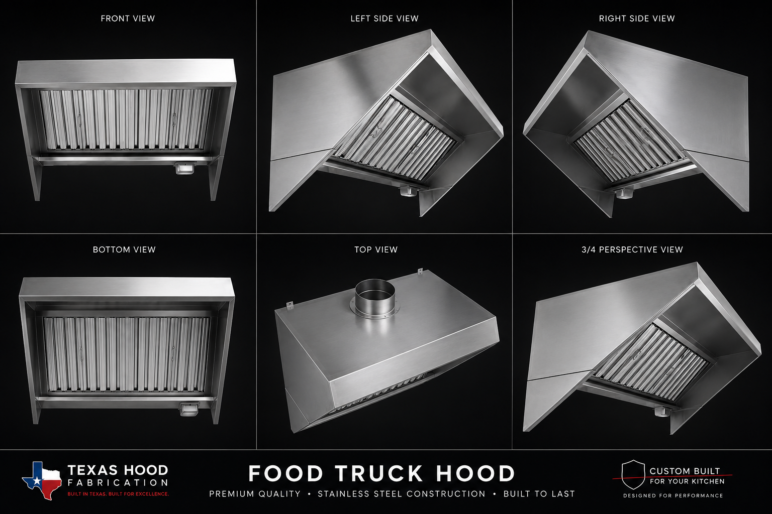 Texas Hood Fabrication food truck concession hood detail
