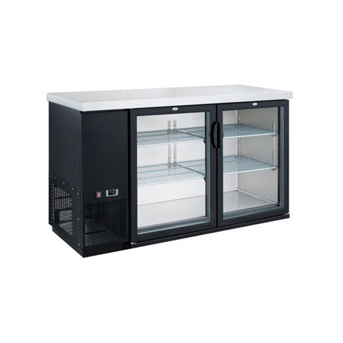 Dukers Appliance Co DBB60-H2 61" Refrigerated Back Bar Cabinet w/ 2 Glass Doors, 15.24 Cu Ft