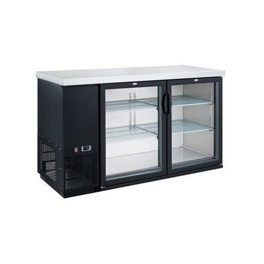 Dukers Appliance Co DBB60-H2 61" Refrigerated Back Bar Cabinet w/ 2 Glass Doors, 15.24 Cu Ft