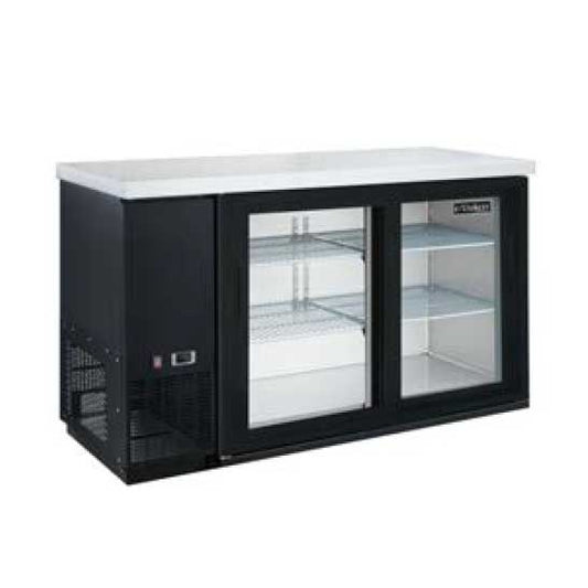 Dukers Appliance Co DBB60-S2 61" Refrigerated Back Bar Cabinet w/ 2 Glass Doors, 15.24 Cu Ft