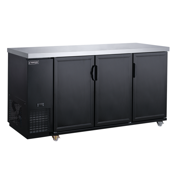 Dukers Appliance Co DBB72-M3 Refrigerated Back Bar Cabinet w/ 3 Solid Doors, 19.2 Cu Ft
