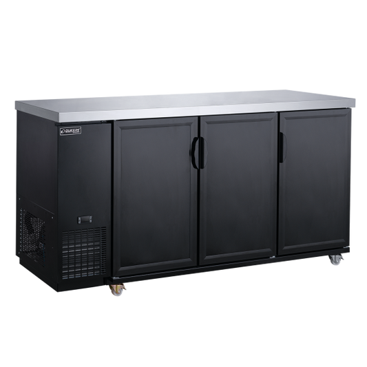 Dukers Appliance Co DBB72-M3 Refrigerated Back Bar Cabinet w/ 3 Solid Doors, 19.2 Cu Ft