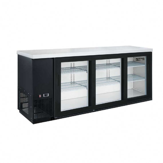 Dukers Appliance Co DBB72-S3 73" Refrigerated Back Bar Cabinet w/ 3 Glass Doors, 19.2 Cu Ft
