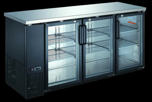 Drago DRBB72GH Hinged Glass Door Back Bar Refrigerator