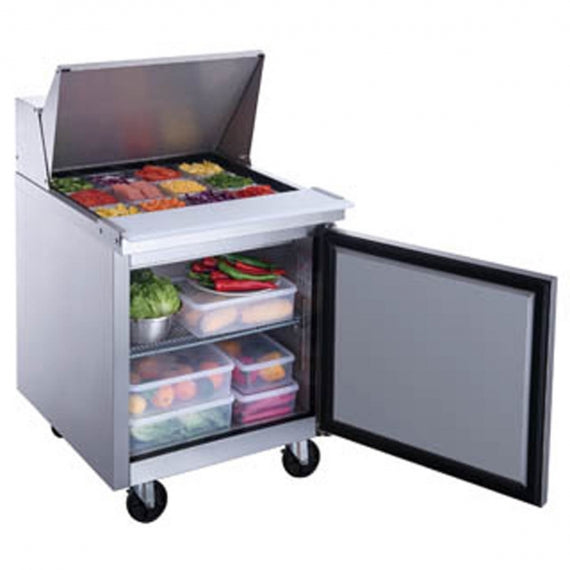 Dukers Appliance Co DSP29-12M-S1 Mega Top Refrigerated Unit w/ 1 Solid Door, (12) 1/6 Pans