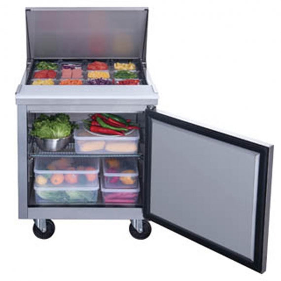 Dukers Appliance Co DSP29-12M-S1 Mega Top Refrigerated Unit w/ 1 Solid Door, (12) 1/6 Pans