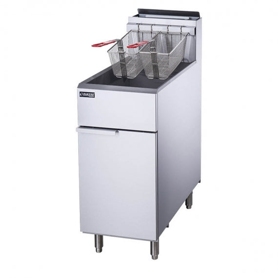 Dukers Appliance Co DCF4-NG Full Pot Floor Model Gas Fryer w/ 50-lb Capacity, 2 Twin Baskets