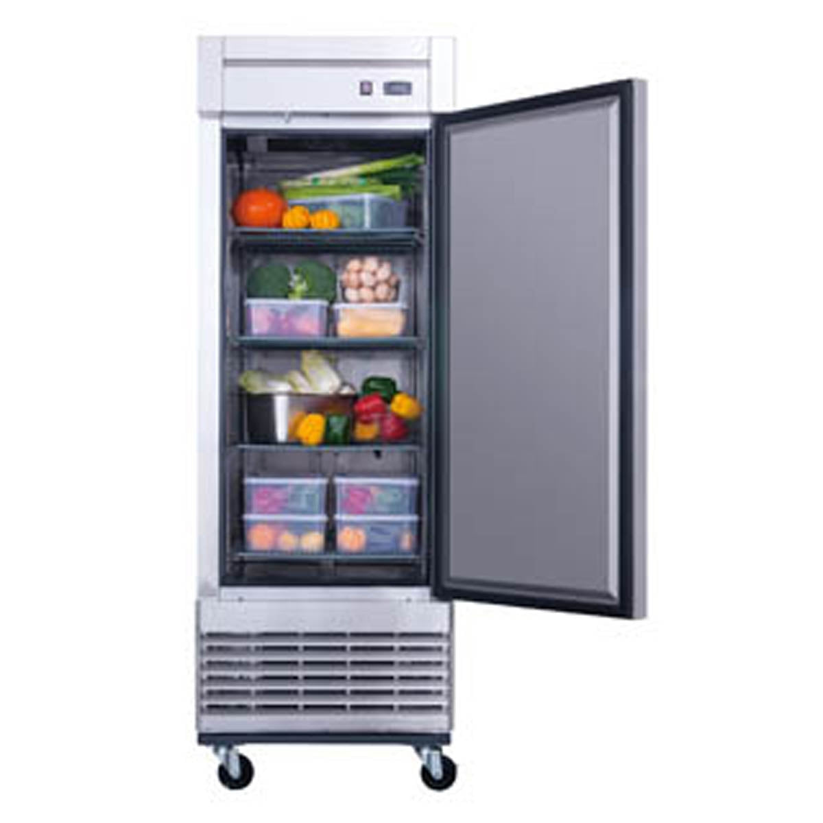 Dukers Appliance Co D28R 28" One Section Reach-In Refrigerator w/ Solid Full Door, Bottom Mount, Stainless Steel, 18 cu. ft