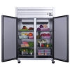 Dukers Appliance Co D55AR 55" Two Section Reach-In Refrigerator w/ 2 Solid Doors, Top Mount, Stainless Steel, 42 cu. ft.