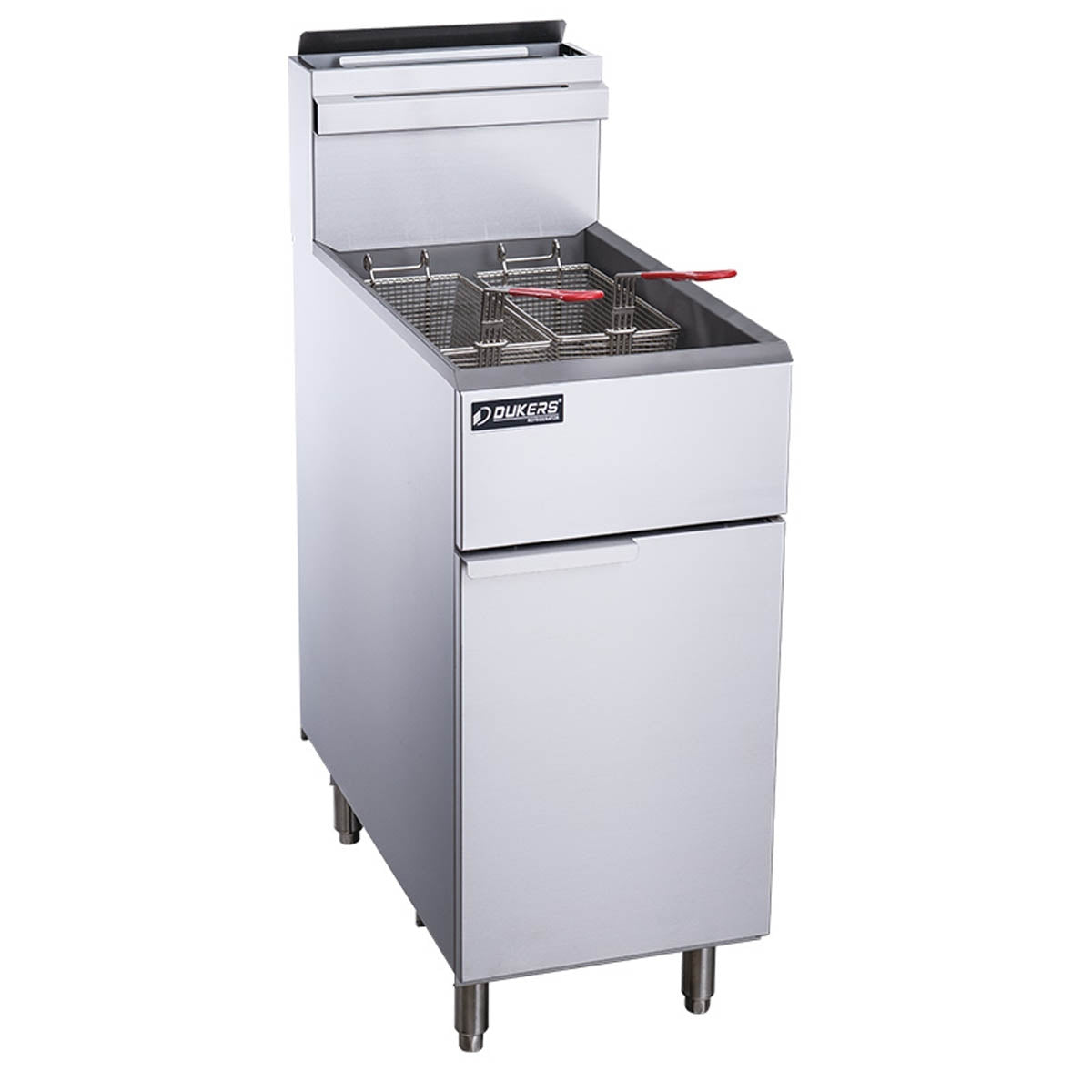 Dukers Appliance Co DCF3-NG Full Pot Floor Model Gas Fryer w/ 40-lb Capacity, 2 Twin Baskets